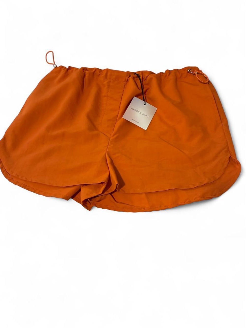 Happily Grey Women's Orange Athletic Drawstring Shorts